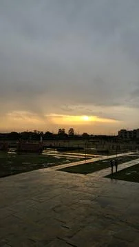 Sun rising Stockfoto's