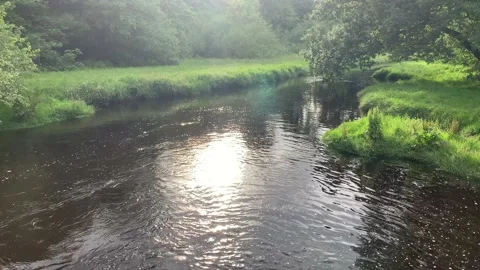 Sun on the River Stock Footage 145252611