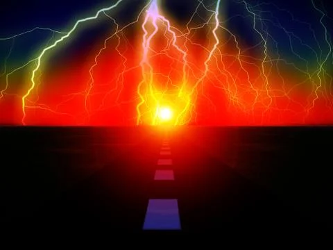 Sun Road Stock Illustration