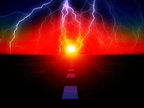 Sun Road Stock Illustration