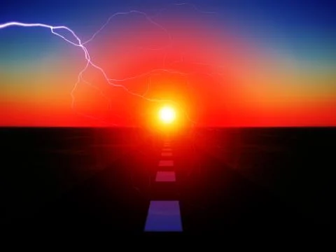 Sun Road Stock Illustration