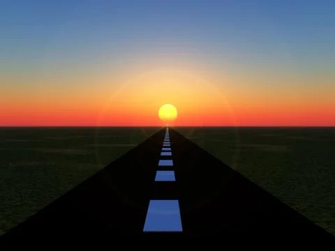 Sun Road Stock Illustration