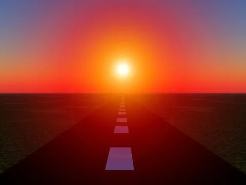 Sun Road Stock Illustration