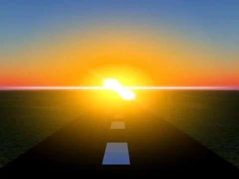 Sun Road Stock Illustration