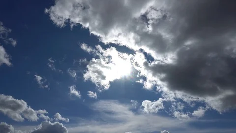 The Sun Running Through Clouds In Summer 4K Stock Footage 92044598