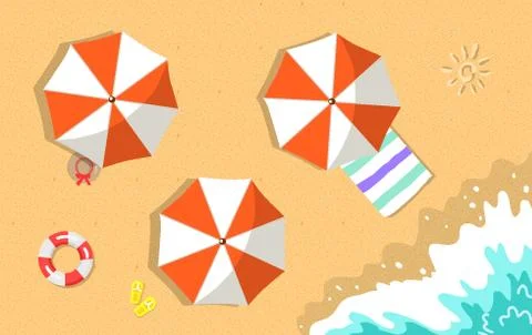 Sun Safety Elements Set Poster Vector Illustration 스톡 일러스트