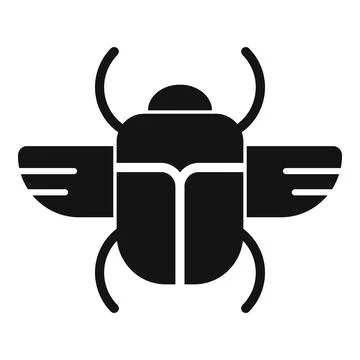 Sun scarab beetle icon, simple style Stock Illustration