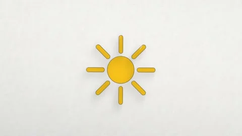 Sun screen icon with color drawing effect. Doodle animation. 4K 動画素材 185595803