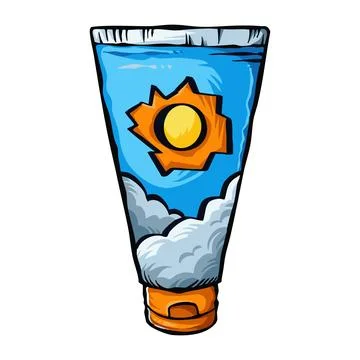Sun screen lotion tube vector art illustration. Stock Illustration