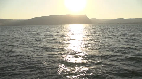 Sun on The Sea of Galilee Stock Footage 37847240