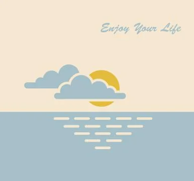 Sun sea life vector Stock Illustration