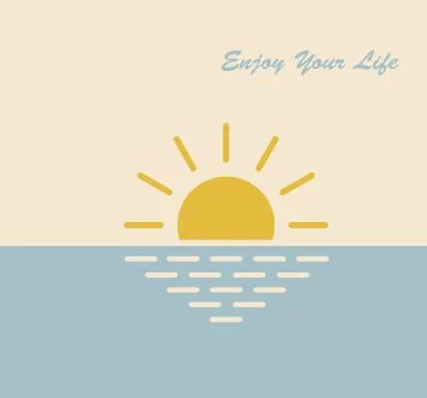 Sun sea life vector Stock Illustration