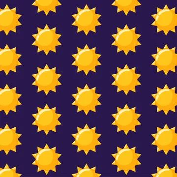 Sun seamless pattern in cartoon style. Background for bed linen, package Stock Illustration