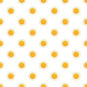 Sun seamless pattern creating a sunny weather design 스톡 일러스트