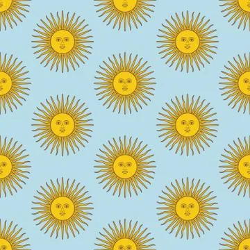 Sun seamless pattern Stock Illustration
