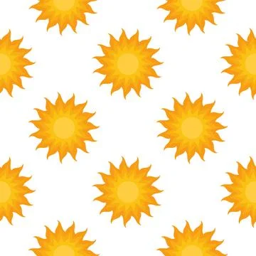 Sun seamless pattern Stock Illustration