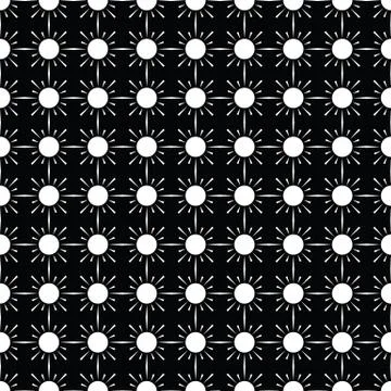 Sun seamless pattern. Vector abstract background. Stock Illustration