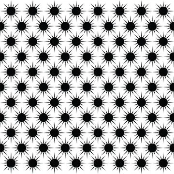 Sun seamless pattern. Vector abstract background. Stock Illustration
