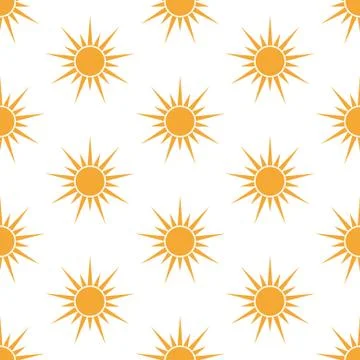 Sun. Seamless pattern. Vector. Stock Illustration
