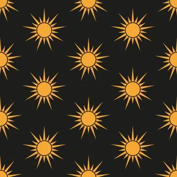 Sun. Seamless pattern. Vector. Stock Illustration