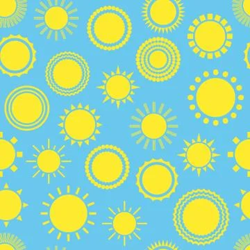 Sun seamless vector pattern 스톡 일러스트
