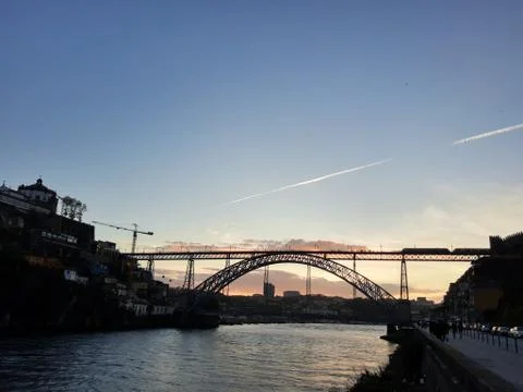 Sun set and bridge Stock Photos