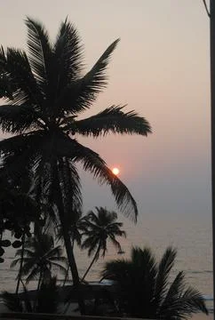 Sun set at beach in Goa  Stock Photos