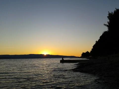 Sun Set behind Hvar Stock-Fotos