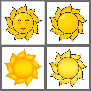 Sun set. Cartoon vector illustration isolated on white background Stock Illustration
