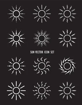 Sun set on dark background Stock Illustration