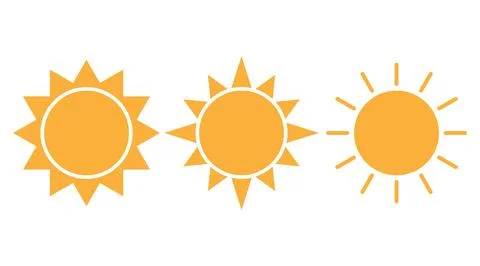 Sun set icon with rays. Vector illustration of a weather forecast. Clear weat 스톡 일러스트