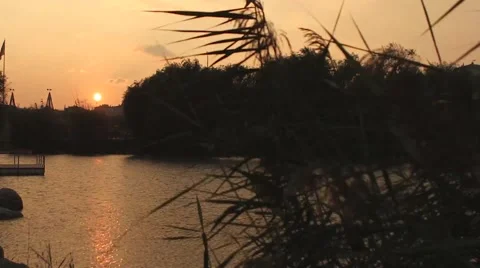 Sun set on lake Stock Footage 43267652
