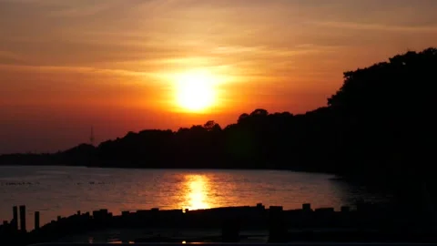 Sun set on lake moroe. Stock Footage 245038032