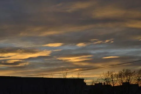 Sun Set Light Reflected On Clouds, Landscape, Nature, Earth 스톡 사진