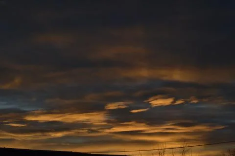 Sun Set Light Reflected On Clouds, Landscape, Nature, Earth Stock Photos