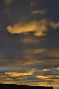 Sun Set Light Reflected On Clouds, Landscape, Nature, Earth Stock Photos