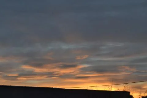 Sun Set Light Reflected On Clouds, Landscape, Nature, Earth Stock Photos