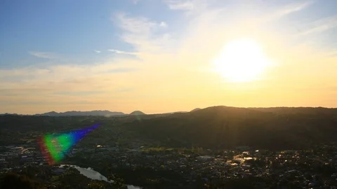 Sun set over the city 
time lapse filler clip Stock Footage 118825858