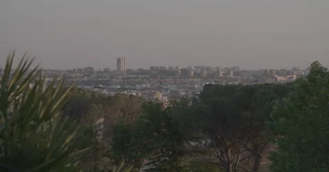 Sun set over Madrid City, Spain - 4K Stock Footage 68527595