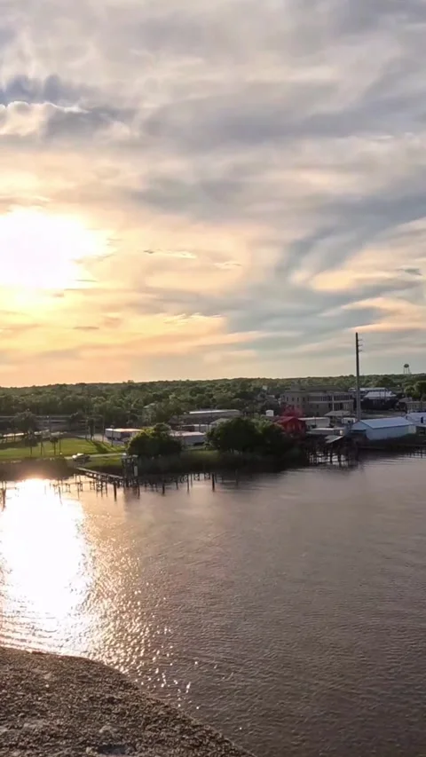 Sun Set over small city Stock Footage 275843931
