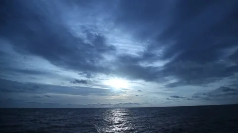 Sun set at sea Stock Footage 40574714