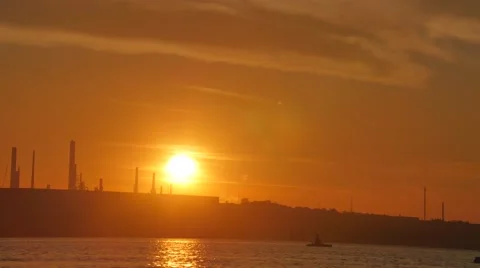 Sun set at the sea Stock Footage 53962080