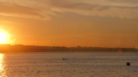 Sun set at the sea Stock Footage 53962890