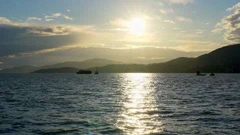 Sun set at the sea Stock Footage 157249891