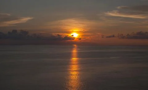 Sun set of the sea Stock Photos