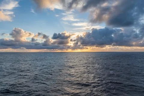 Sun set at sea Stock Photos