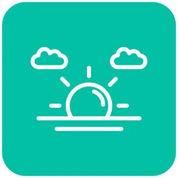 Sun Set Vector Icon Design Illustration Stock Illustration