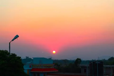 Sun set view Stock Photos