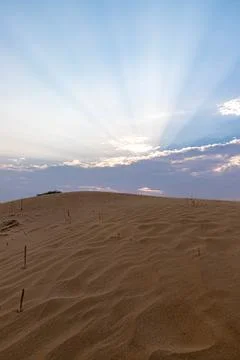 Sun set view of thar desert during blue hour. Stock Photos