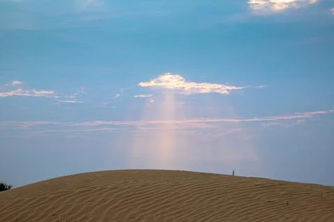 Sun set view of thar desert during blue hour. Stock Photos